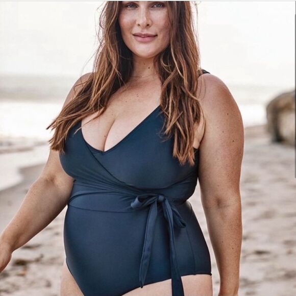 Summersalt The Perfect Wrap One Piece Swimsuit Navy Blue Womens Plus 22 - Picture 1 of 10
